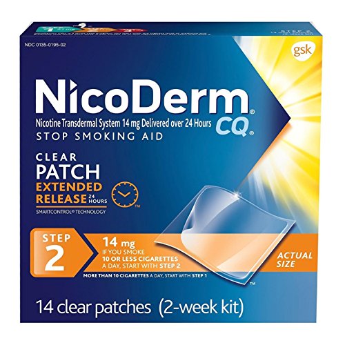 Nicoderm Cq Step 2 Clear Stop Smoking Patch, 14 Mg Smart Control Release, 2 Weeks, 14 Patches