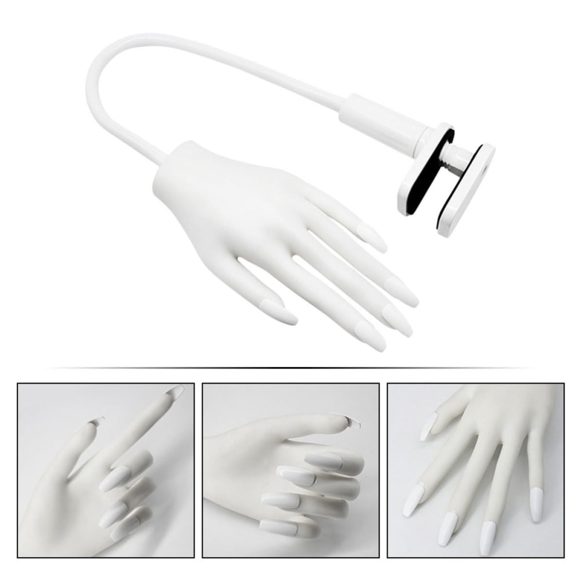 Nagelübungshand aus Kunststoff, Wiederverwendbar, Weiß, für Anfänger