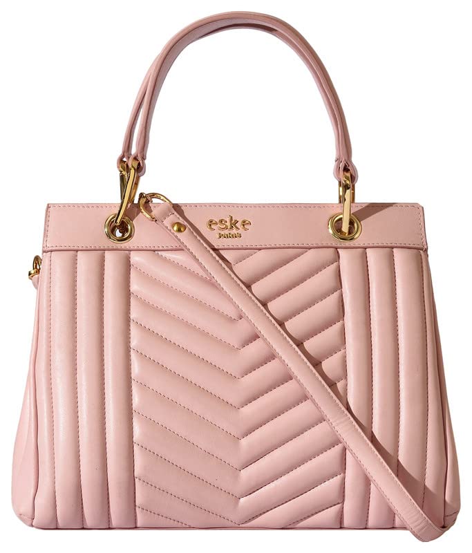 eske Nixie- Genuine Leather Handbag - Spacious Compartments - Work and Travel Bag - Durable - Water Resistant - Adjustable Strap - Detachable Adjustable shoulder strap