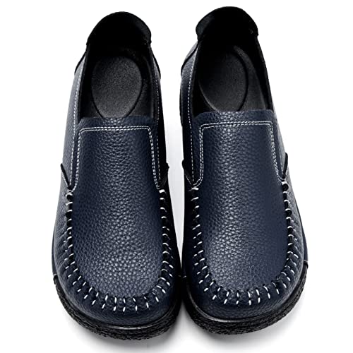 Image of UZB Women's Slip On Loafer Leather Comfort Casual Platform Shoes
