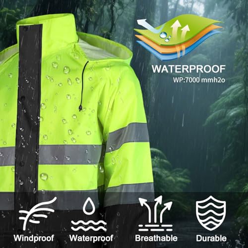 Chaquetas impermeables con capucha unisex para evitar calarse y ser invisible 4