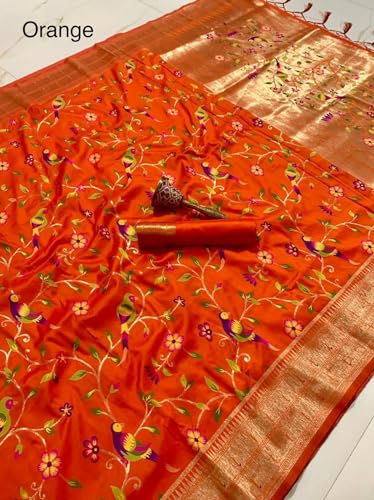 Panzora orange kanchipuram silk saree – image 2