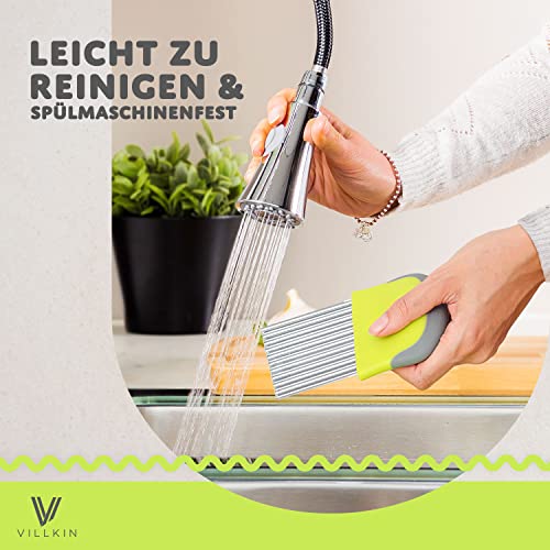 Foto von Villkin Wellenschneider für Gemüse und Obst - Riffelmesser aus Edelstahl für die schönsten Schnittmuster - Spülmaschinenfest