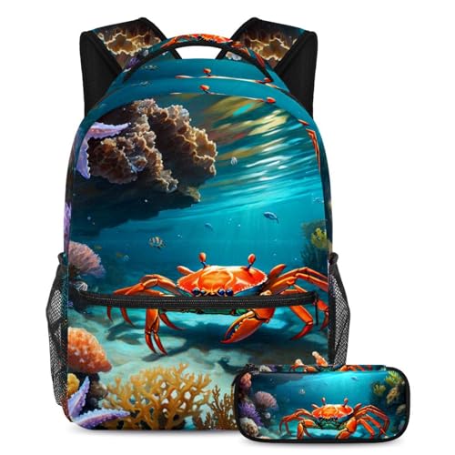 Sac à dos motif crabe mignon pour la rentrée des garçons et filles