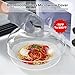 12 Inch Borosilicate Glass Microwave Splatter Cover for Food, All Glass Tall Splatter Guard Microwave Plate Light Serving Dish Covers Lid with Handle for Heating Food