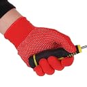 SEFLICA® Sports PVC-Dotted Cotton Gloves for Enhanced Grip – Perfect for Cricket, Golf, Baseball, Biking, Outdoor Adventures & Work (1 Pair) (Red) gallery image