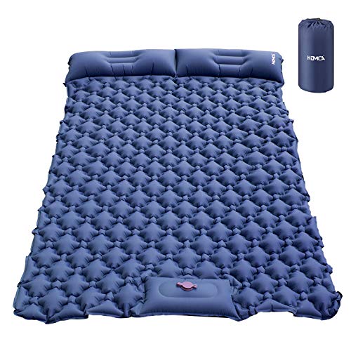 HOMCA Sleeping Pad for Camping, Hand or Foot Self Inflating Camping Mat Durable Waterproof Backpacking Sleeping Pad for Tent Hiking Camp Travel (Blue)