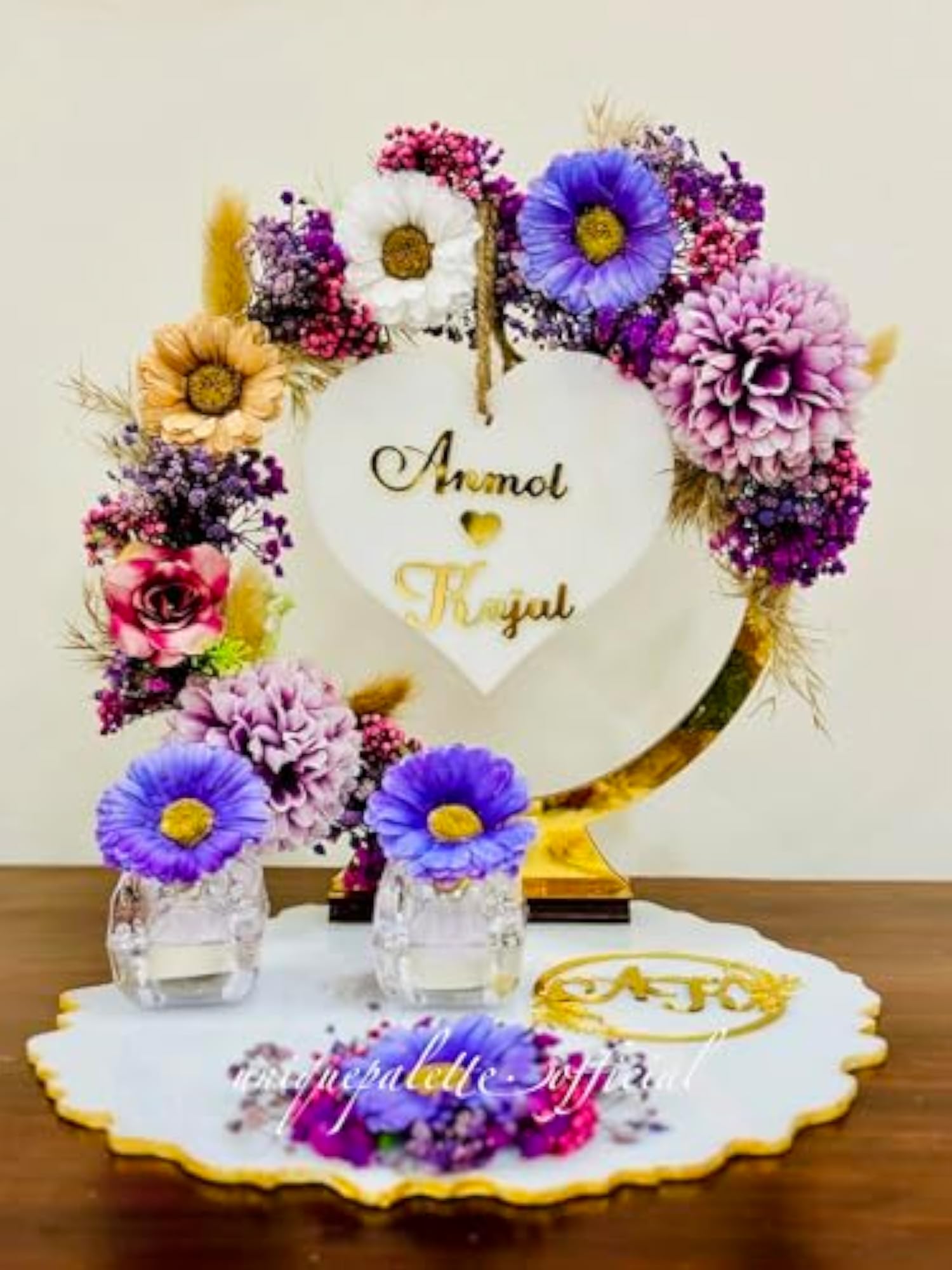 Customized Engagement Wedding Ring Platter for Celebrations