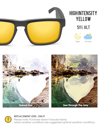 Image of BLAZERBUCK Polycarbonate Replacement Lenses for BOSE Tenor BMD0010 Sunglasses - High Intensity yellow
