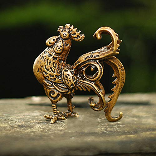 Figurines de coq en bronze antique KELIEQA pour décoration de bureau