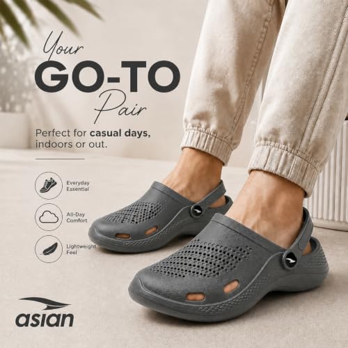 Image of ASIAN Men's AGC-11 Trendy Stylish Fashionable Clogs | Sandals with Lightweight Regular wear Casual Clogs with Ultra Soft & Flexibility Technology Clogs for Men's & Boy's