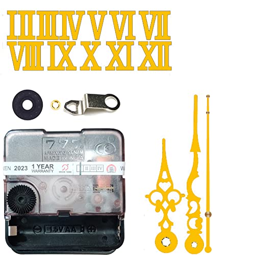 Image of 12 Pcs Arabic Mirrored Acrylic Numerals Movement Machine 22mm for Wood Resin Marble Clock Fancy Needles Pack 1 (Gold D3)