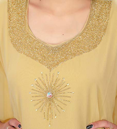 Koc Women's Kaftan Maxi Dress Farasha Caftan Kftn138-Beige #TOP2