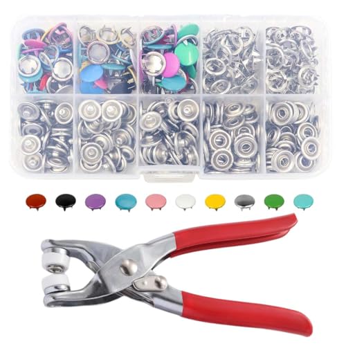 LQUYTA 400 Pièces Boutons-pression avec Pince Pression à Cinq Griffes Plusieurs Couleurs Adapté pour DIY Vêtements Sacs Artisanat Réparation Décoration Personnalisée