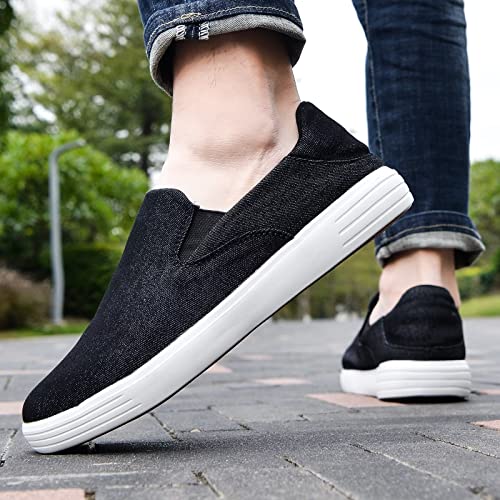 Image of konhill Mens Slip On Loafers Sneakers - Casual Knit Walking Shoes for Men, Lightweight Breathable Memory Foam Boat Shoes, Comfortable Slip-On Driving Loafers for Work Travel Beach