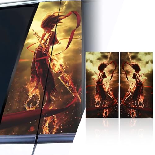 Image of Blueshyhall 2PCS Ne Zha 2 Personalized Vehicle Door Pillar Sticker, Car B-Pillar Vinyl Decals Waterproof Sun Protection Scratch Cover