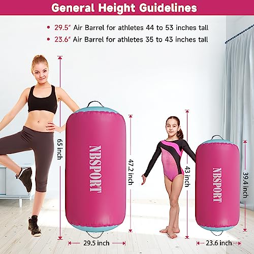 Air Barrel - Air Roller Gymnastics Barrel for Back Handspring Trainer, Air Tumble Mat with Pump for Gym Training/Yoga Balance Exercise/Cheerleading/Home and Outdoor Use by NBSPORT - Image 3