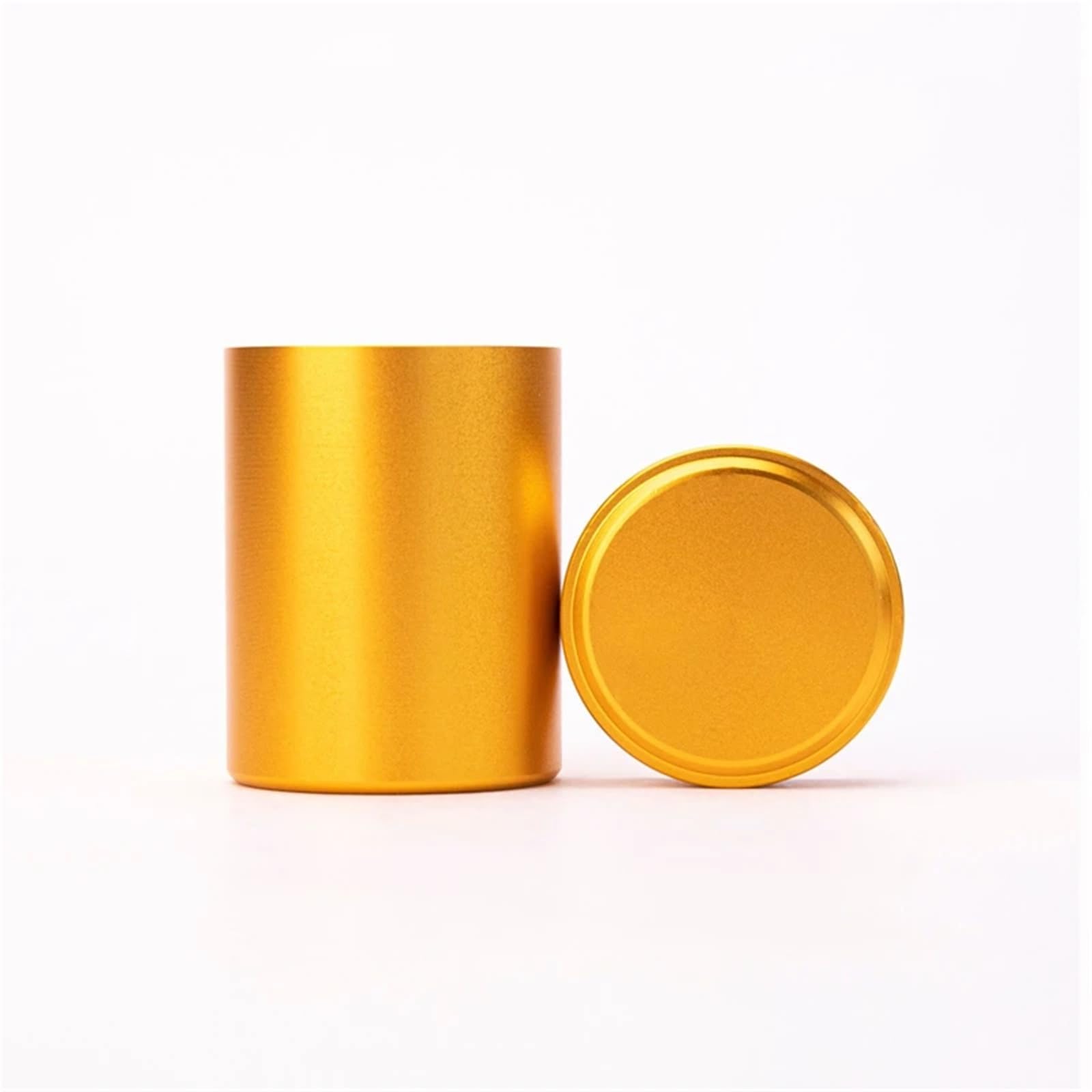 FDBTYJN Tea Caddy Airtight Smell Proof Container Stainless Steel Mini Tea Cans Herb Stash Jar Coffee Storage Box Caddies(Gold)