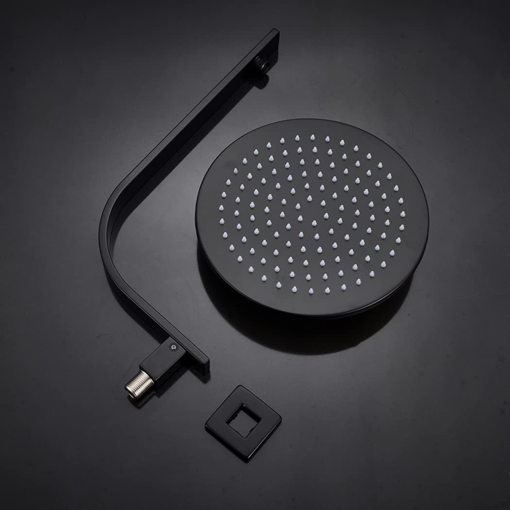 Amazon.com: Shower System Concealed Shower Mixer Set Wall Mounted Brass Matte Black Shower Faucet Set with Hand Shower and Rainfall Shower Head (Contain Faucet Rough-in Valve Body and Trim),16 Inch ( 8 | Shower System, Wall Mount Brass Matte Black Concealed Shower Mixer | 浴室水栓用パーツ | Generic