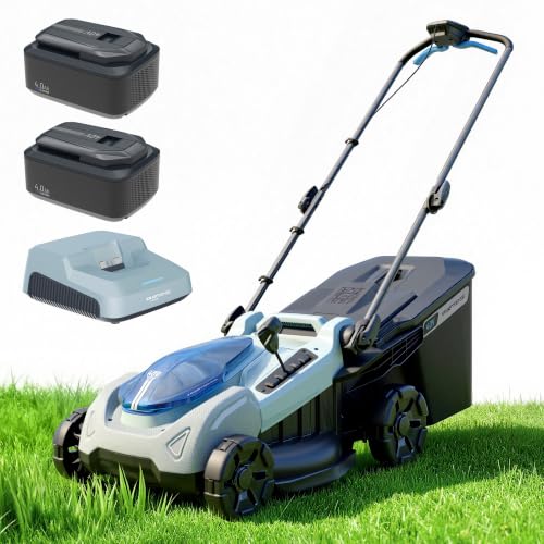 Image of 18-Inch 80V Max Brushless Cordless Push Electric Lawn Mower | Includes two batteries and charger; 296Wh total energy and 2-in-1 mowing for routine small-to-medium yard care.