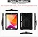 TSQQST iPad 8th/7th Gen Case with Screen Protector & Rotating Stand | Shockproof Protective Kids Case for iPad 9th/8th/7th Gen | Black