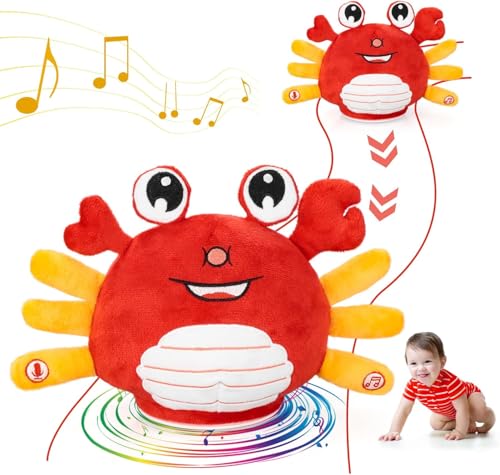 seOSTO Singing Crawling Crab Toy Repeat What You Say Tummy Time Baby Toys