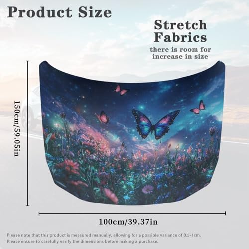 Image of Car Hood Cover Butterfly Floral Suitable for Auto Car Truck, Van, SUV, Pickup