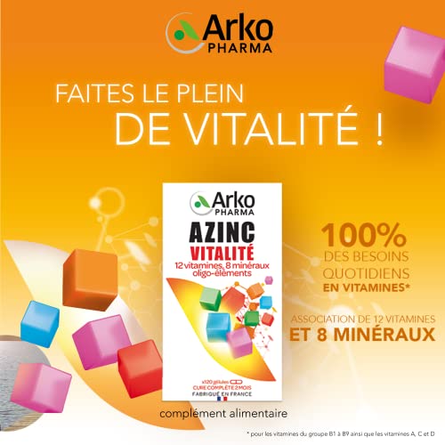 Azinc® Vitalité - Réduit la fatigue due au surmenage, soutient les performances intellectuelles, dès 15 ans - 120 gélules (L'emballage Peut Varier) – Image 3
