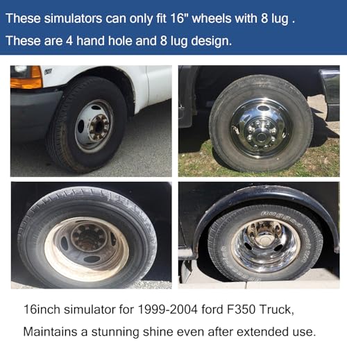 Image of 16 inch Stainless Steel Dually Wheel Simulator for 1999-2004 ford F350 pickup