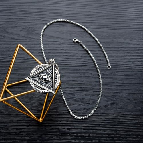 Collier triangle maçonnique gravé cadeau original
