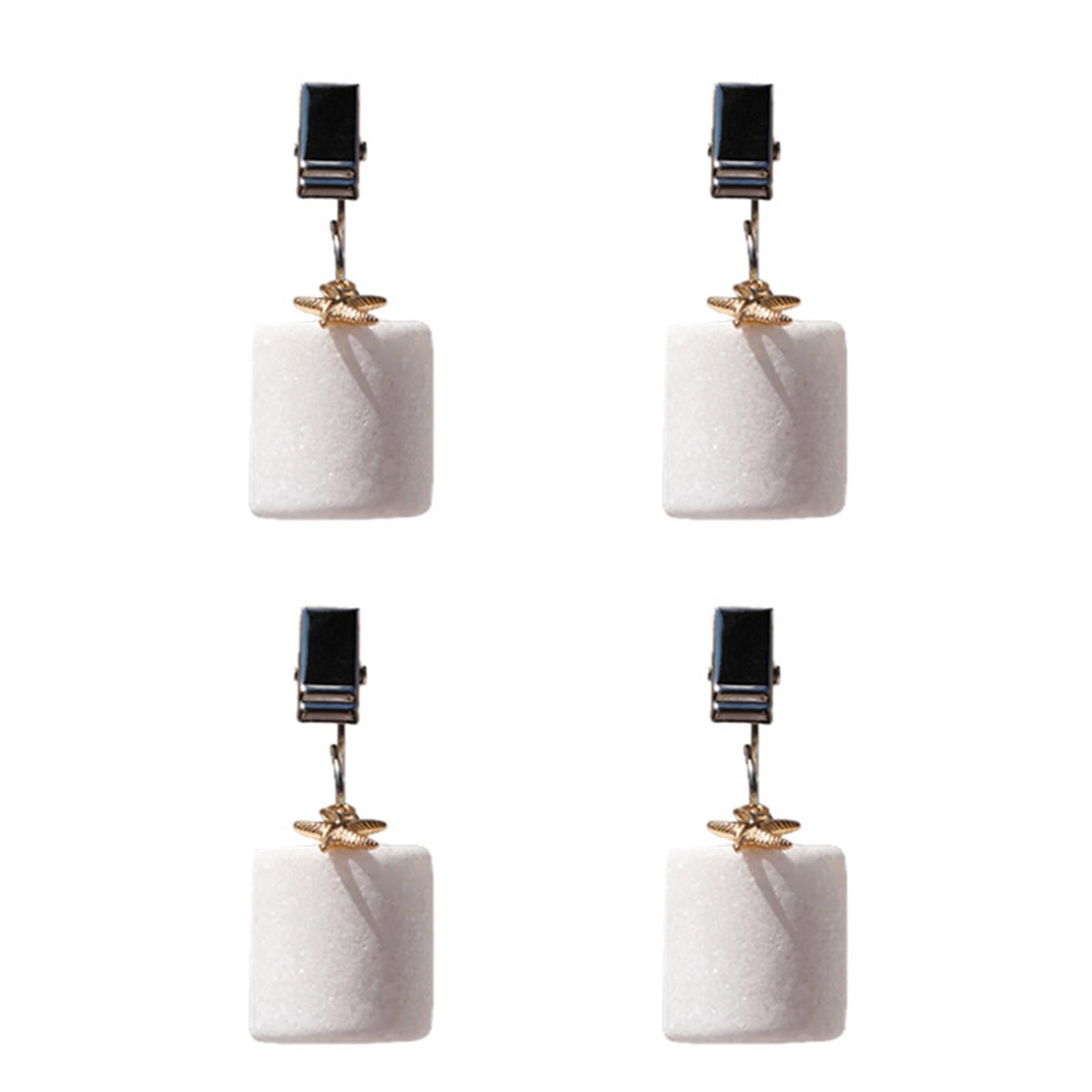 Jazuaiao Marble Tablecloth Clamps Stainless Steel Tableware Weights Design Natural Stone Texture Dining Marble Tablecloth Clips