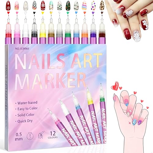 Nail Art Pens Set 12 Colors - Nail Art Markers, Drawing Painting ...