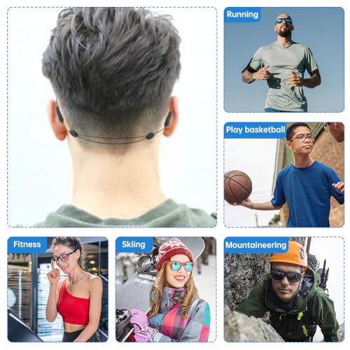 Mivanta 9-teiliges Set: Verstellbares Brillenband, Sportbrillenband Kinder, Baby Brillenbands, Brillenband Silikon mit Hülsen, Brillenband für Sport- und Sonnenbrillen