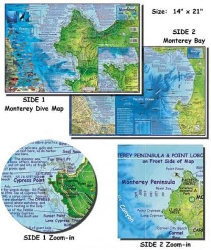Monterey Bay Mapa para buceadores y snorkele