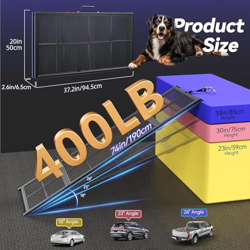 195x50CM Rampa para cães mais longa para carro,Rampas para cães grandes Rampas para cães grandes com