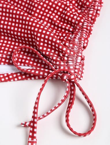 ZAFUL Women's Swim Shorts High Waisted Bow Gingham Floral Print Boyshorts Bathing Suit Swimsuit Bottoms Board Shorts3