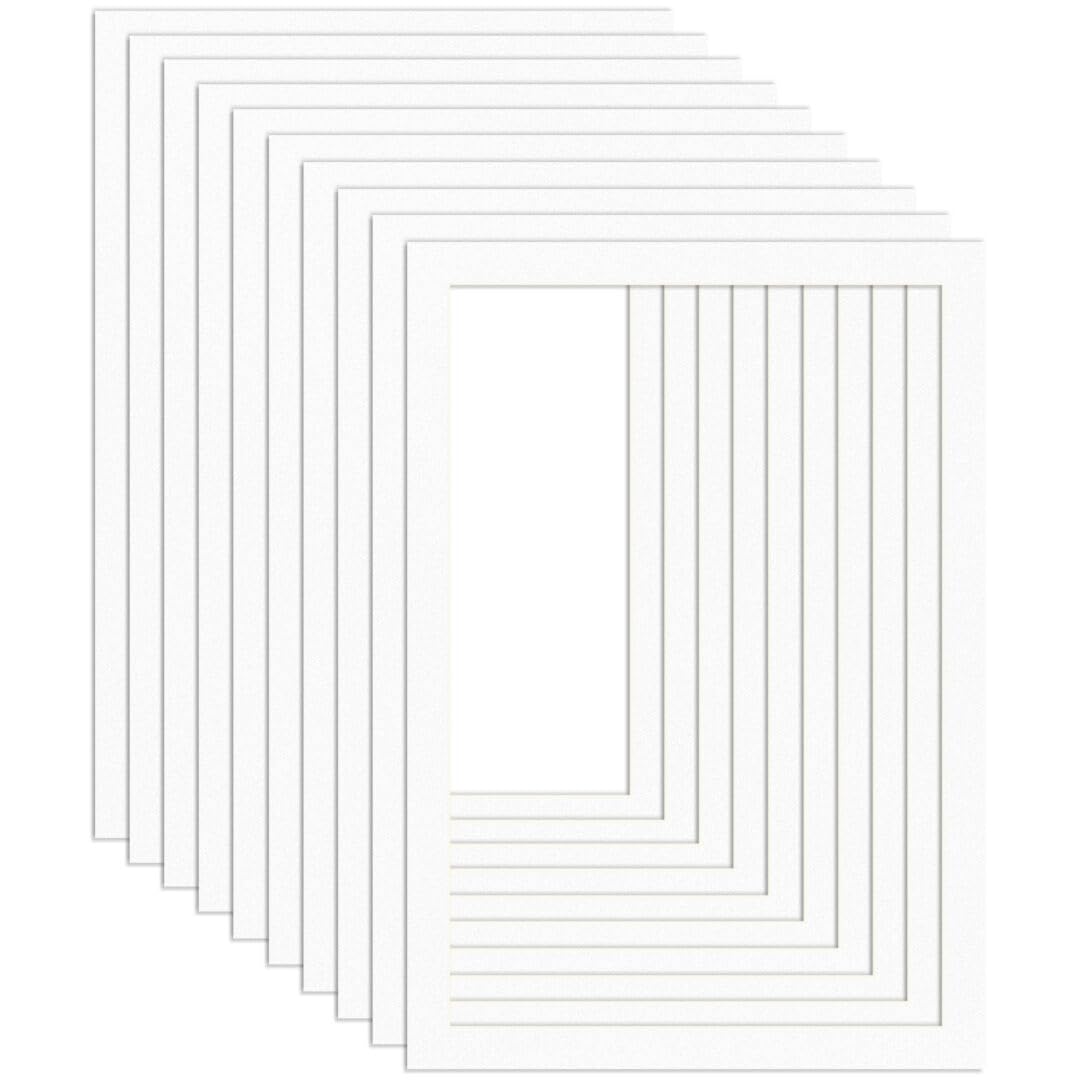 Procut Global 100x70cm White Picture Mounts Board to Fit 60x90cm Aperture Size - Photo Mount Card Ideal for Prints, Artwork, Crafts & Certificates - Sizes & Colors Available - Pack of 10 — image 1
