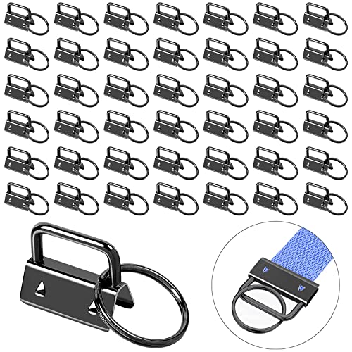 60 Piezas Llavero Hardware de Muñeca, 25 mm Llavero de Hardware de Pulsera Metal Clips para Correas Bolsa Correa Clips Bricolaje y Reparar Carteras(Negro)