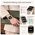 Smart Watch for Women Fitness Tracker: Gold Smart Watches for Women Digital Mens Watches Make/Answer Call Waterproof Running Smartwatch Android Phone iPhone Samsung Compatible Heart Rate Monitor - Image 2