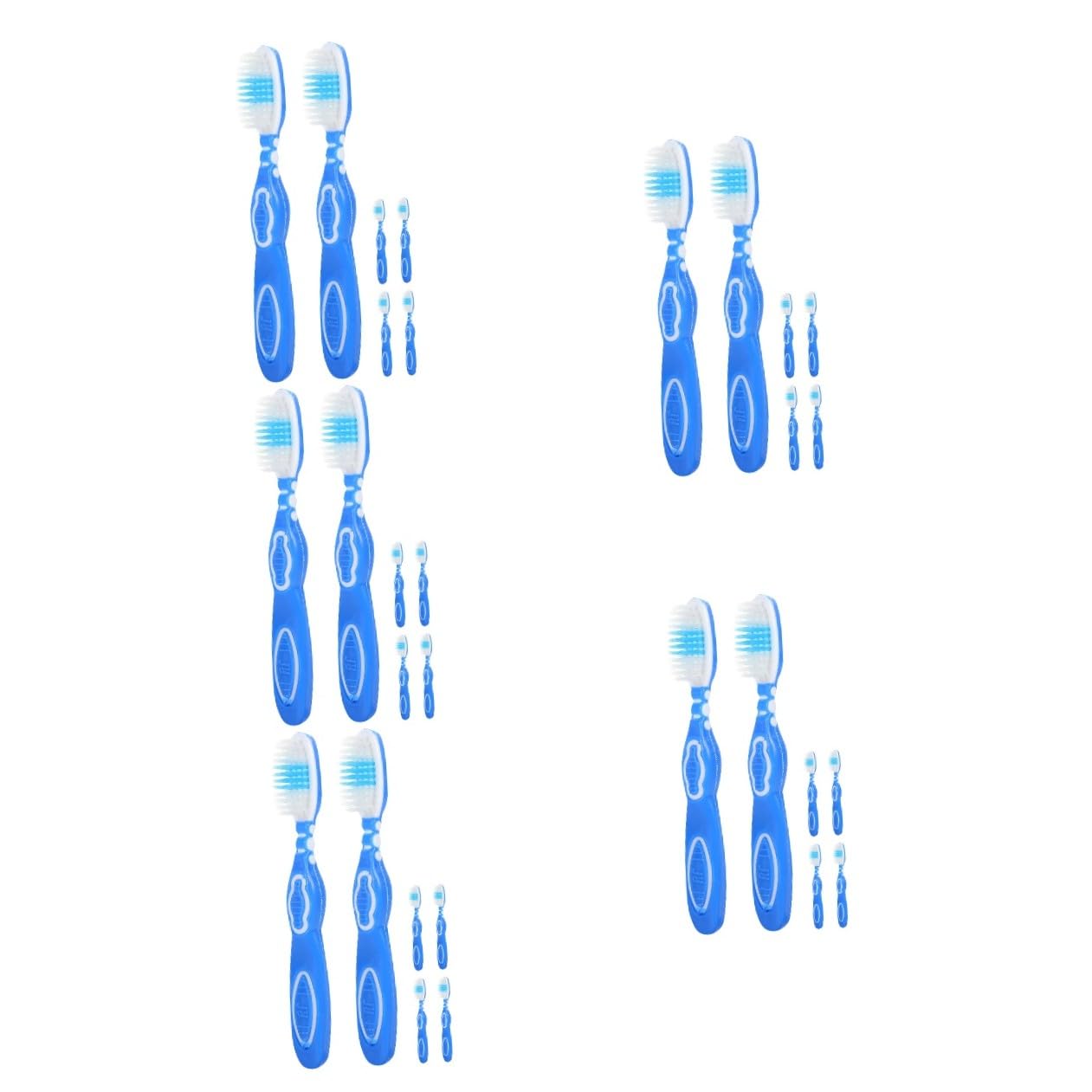 VALICLUD 5 Set Spazzolino Adulti Setola Coperture Mini Spazzolini Portatili Piccoli Spazzolini Da Denti Spazzola Per La Pulizia Orale Spazzolini Da Denti Carcerari Pp Blu 6 Pezzi * 5