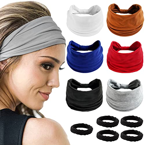 Diademas Para Mujer, 6 Pcs Elásticas Anchas Diademas Suaves Diadema Anudada Ancha de Verano para Yoga,Fitness Deportivo y Uso Diario Cover