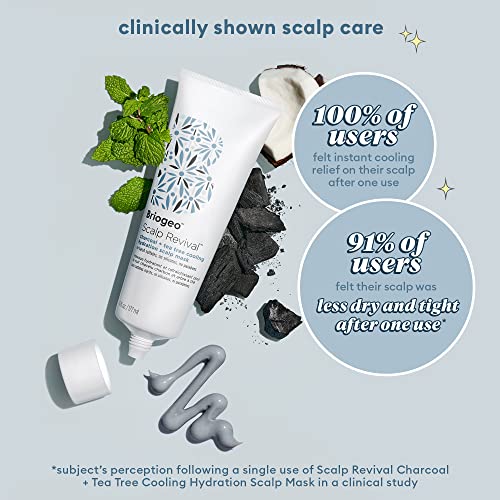 Briogeo Scalp Revival Charcoal + Tea Tree Cooling Hydration Scalp Mask | Dry Scalp Treatment And Moisturizer | Soothes A Dry, Flaky, Itchy Scalp | 6 Ounces #TOP2