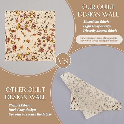 Image of Buryeah 1 Pcs Quilt Design Wall Fabrics 72 x 60 Inches, No Grid, Gray