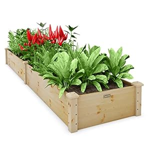 Giantex Raised Garden Bed, 95" Lx24 Wx10 H Outdoor Wood Planter Box for Vegetables Flowers Herbs Fruits, Easy-Assembly Wooden Planter Raised Bed for Backyard Garden Lawn Giantex Raised Garden Bed 95 Lx24 Wx10 H Outdoor Wood Planter Box for Vegetables Flowers Herbs Fruits Easy Assembly Wooden Planter Raised Bed for Backyard Garden Lawn