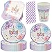 84 Piezas Unicornio NiñOs CuberteríA CumpleañOs Set Para 16 Invitados, Juego De Cubiertos De Fiesta Fiesta Fiesta De Unicornio Platos, Vasos, Perfecto Para Fiesta De CumpleañOs Infantil, Baby Shower