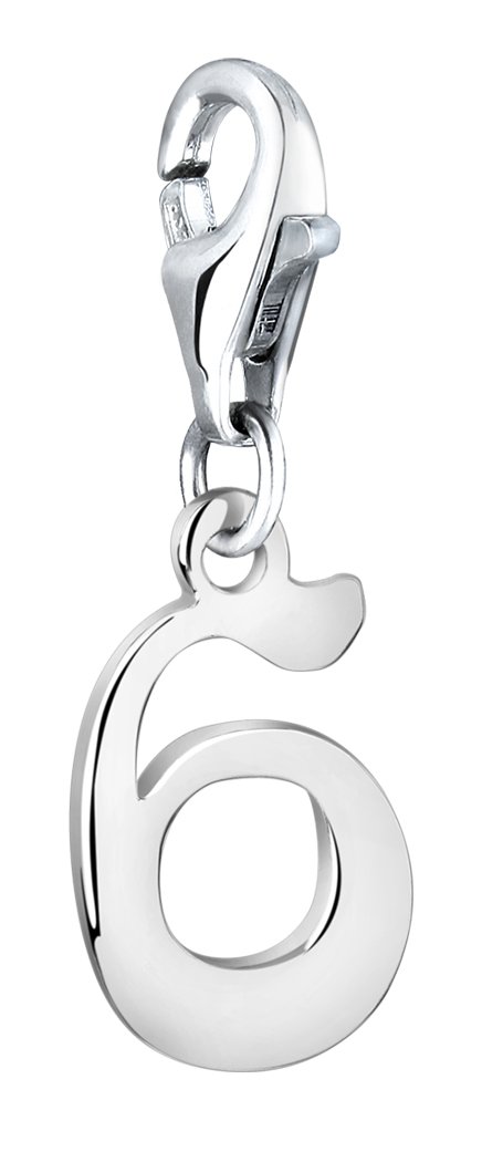 Charm número 6 plata Nenalina para lucir en collares de diario y eventos de mujer 5