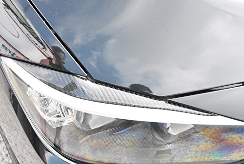 MCK Auto - Frontscheinwerfer Augenbrauen Abdeckung Deckel Glänzend Kunststoff Aufkleber Tuning Upgrade Modifikation Kohlefaser Design F30 F31 Fiber Tuning GB8L1