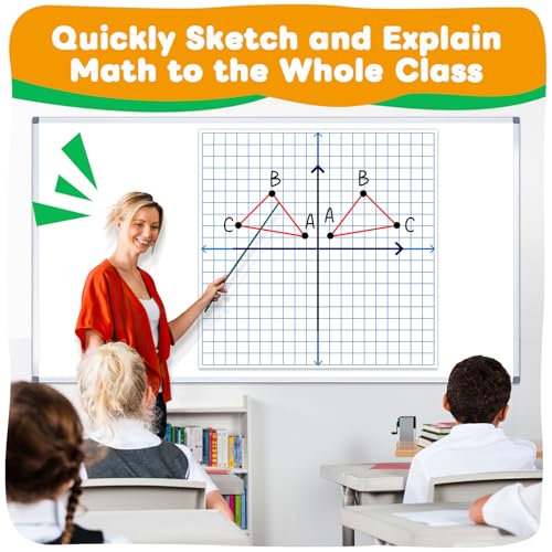 PraxiKidy Giant Magnetic XY Coordinate Graph Grid Paper,Dry Erase Chart Paper for Whiteboard Homeschool Teacher Must Haves,Math Classroom Teaching Supplies Math Manipulatives — view 2