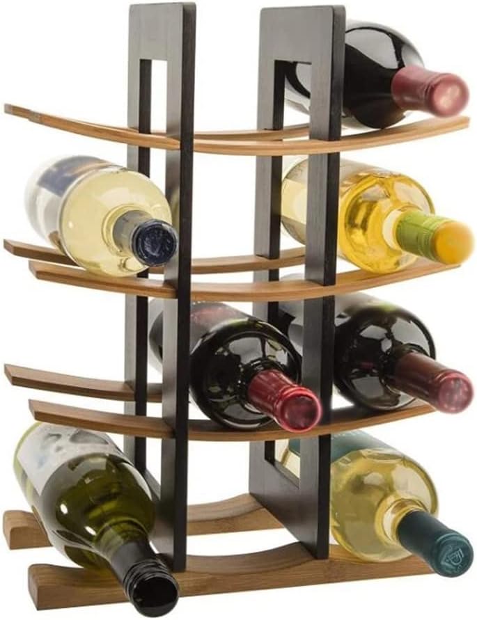 Wine Rack Wooden Countertop Bar Storage Home Decoration Set