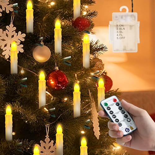 Ymenow Weihnachtskerzen LED mit Fernbedienung, 29.53FT 30 Stück...